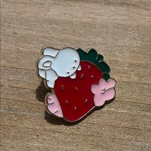 Strawberry‎ Bunny Enamel Pin